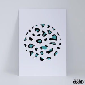 Leopard Print (Teal) Art Print