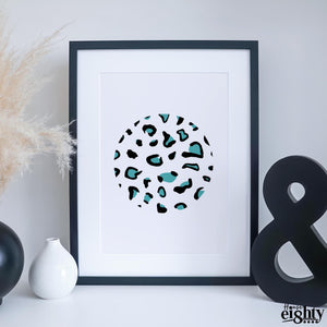 Leopard Print (Teal) Art Print