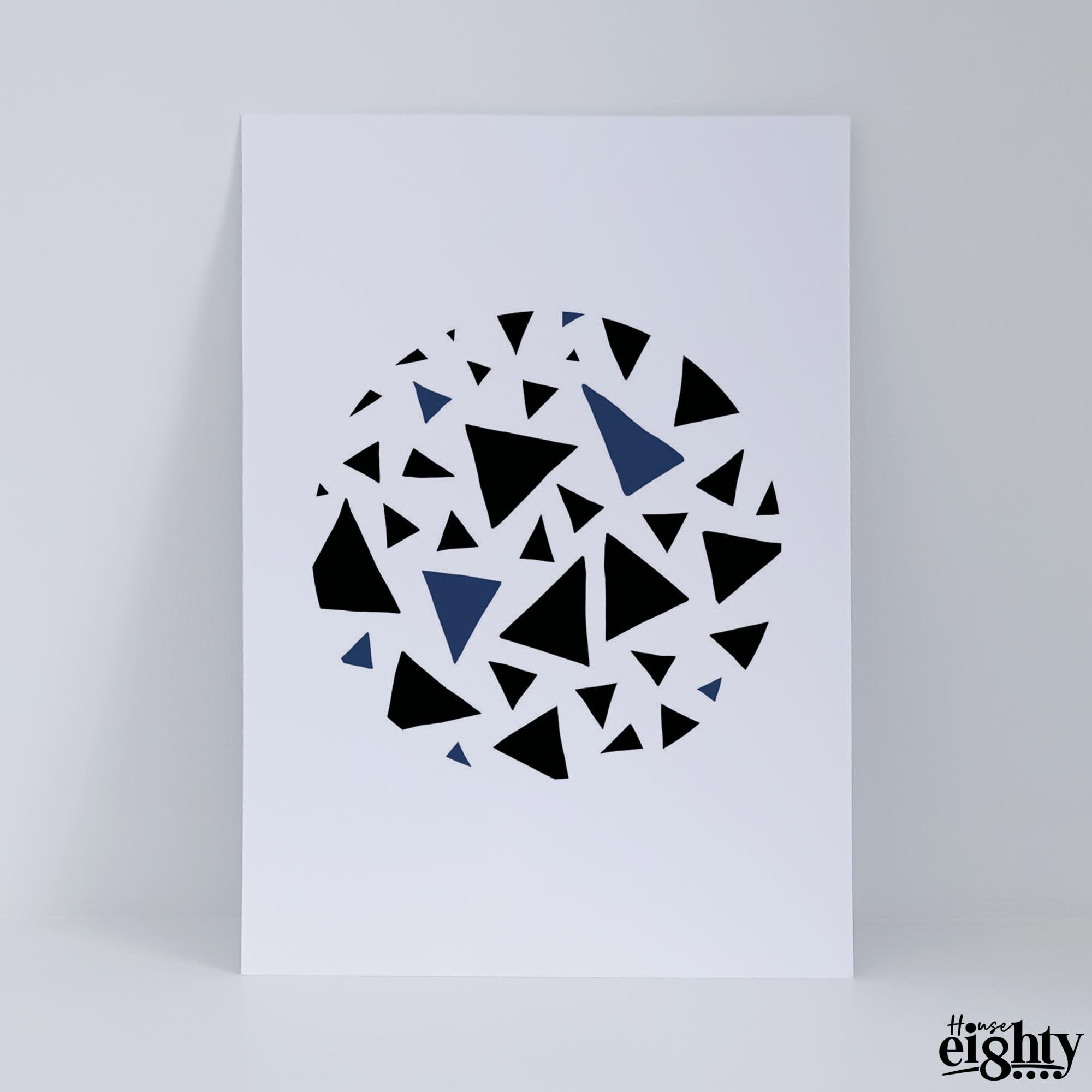 Circular Triangles (Blue) Art Print