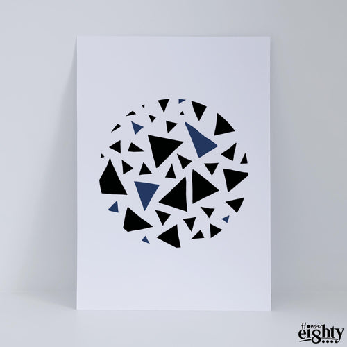 Load image into Gallery viewer, Circular Triangles (Blue) Art Print
