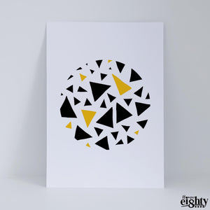 Circular Triangles (Mustard) Art Print