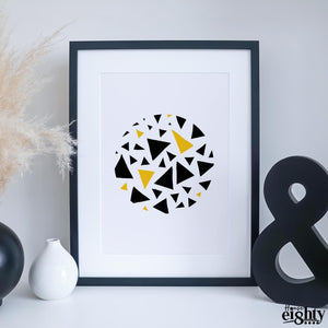 Circular Triangles (Mustard) Art Print