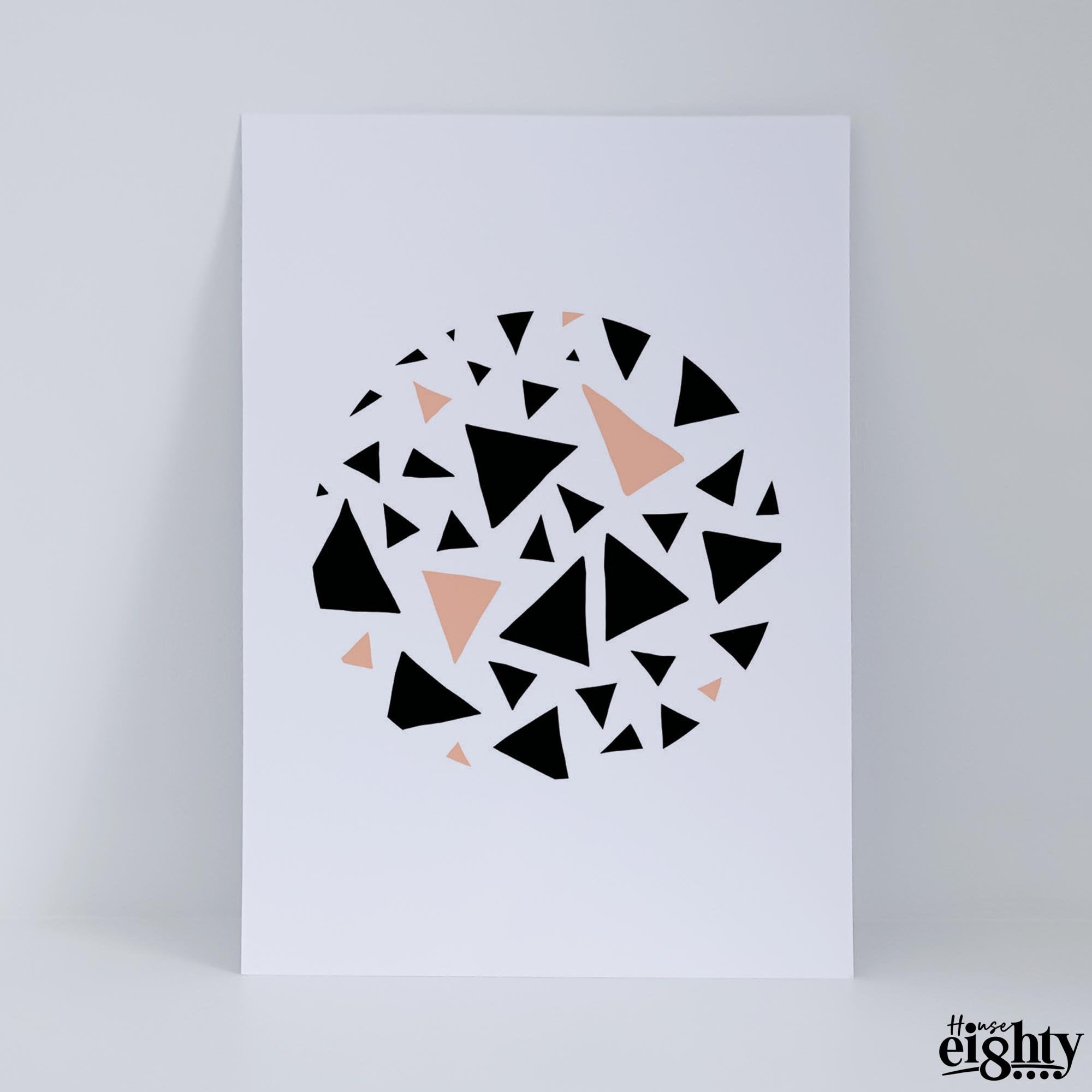 Circular Triangles (Peach) Art Print