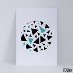 Load image into Gallery viewer, Circular Triangles (Teal) Art Print
