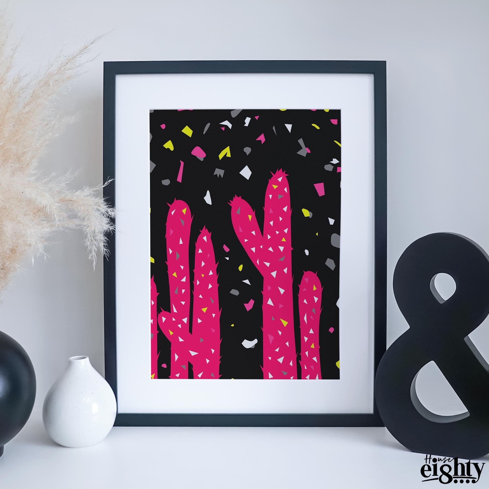 Neon Cacti 1. Art Print