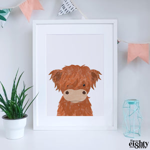 Hamish The Highland Cow Art Print