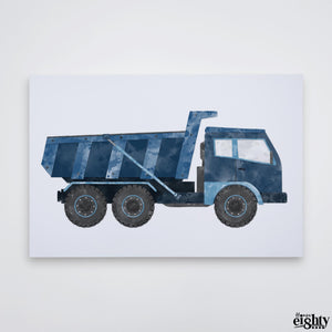 Blue Dumper Truck Canvas Print