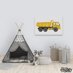 Load image into Gallery viewer, Yellow Dumper Truck Canvas Print
