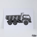 Load image into Gallery viewer, Black &amp; White Dumper Truck Art Print
