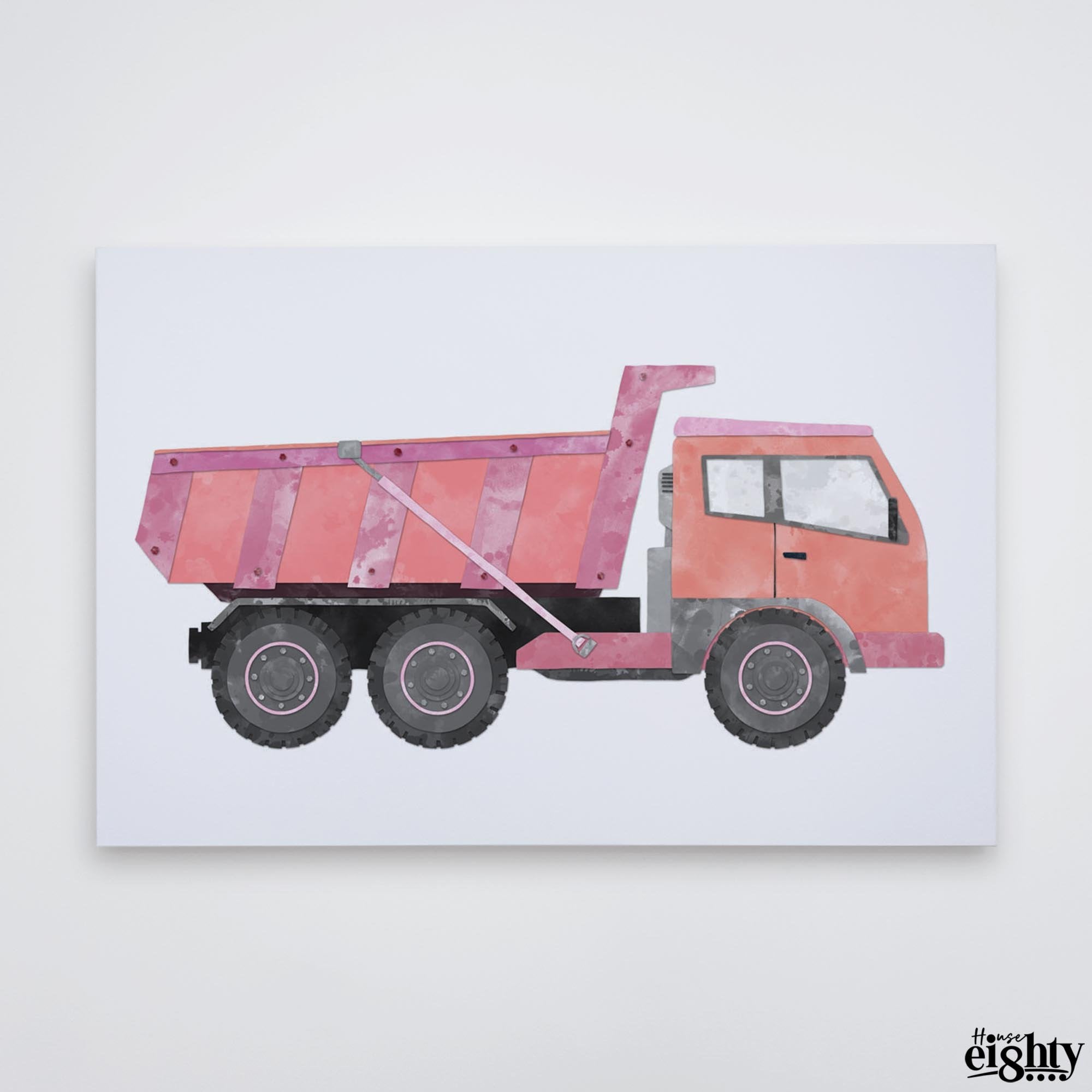 Pink Dumper Truck Canvas Print