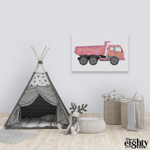 Pink Dumper Truck Canvas Print