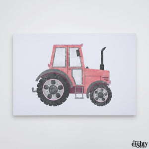 Pink Tractor Canvas Print