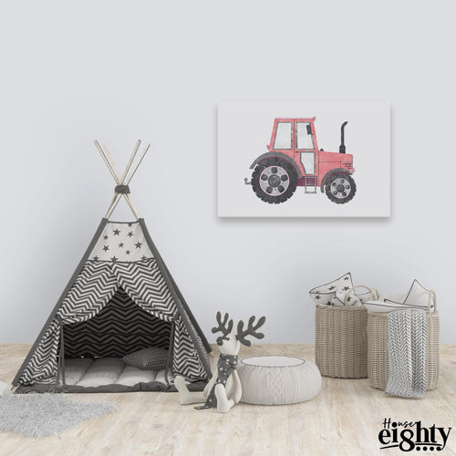 Load image into Gallery viewer, Pink Tractor Canvas Print
