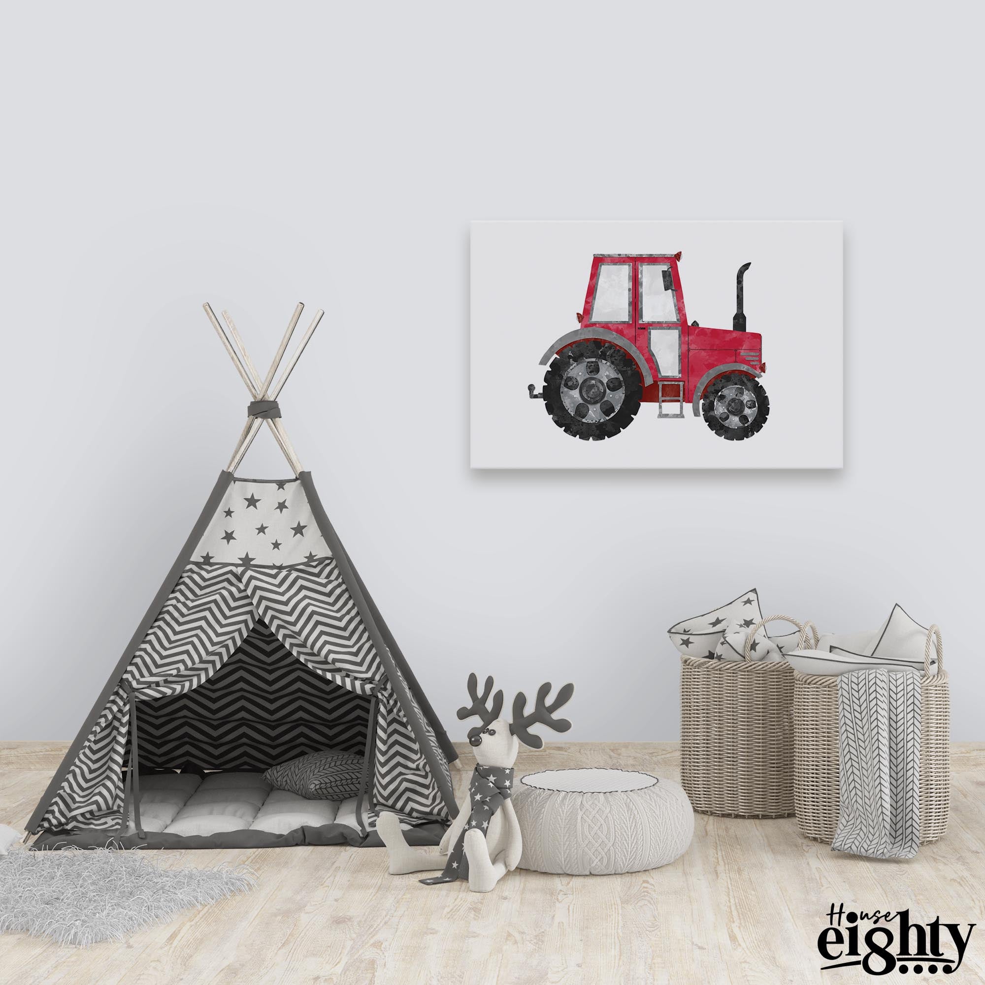 Red Tractor Canvas Print