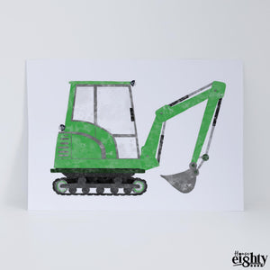 Green Digger Art Print